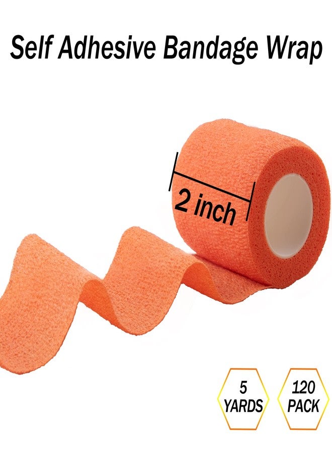 BQTQ 120 Rolls Self Adhesive Bandage 2 Inch Self Adherent Wrap Colored Tape Sticky Athletic Wrap for Sports Vet Wrist Ankle Sprains (Rich Color) - Image 2